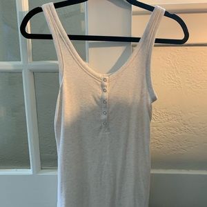Aerie Cream Tank with Buttons